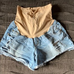 Maternity jean shorts